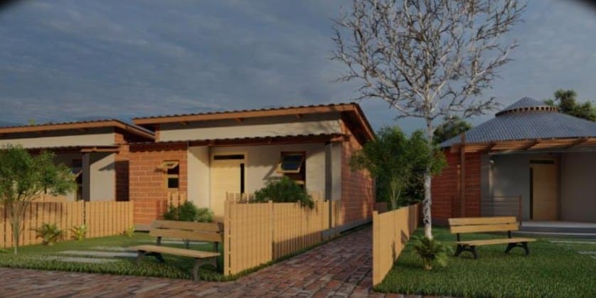 Rendering of the bungalows — Kendoumayah Hotel Complex