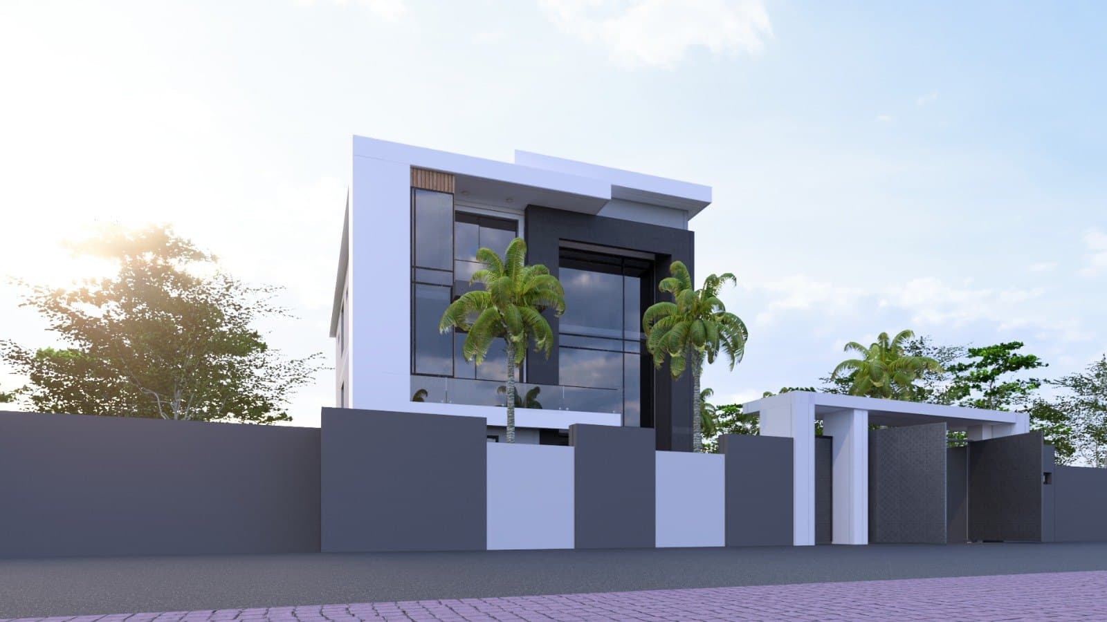 Villa in White Volumes — view 1